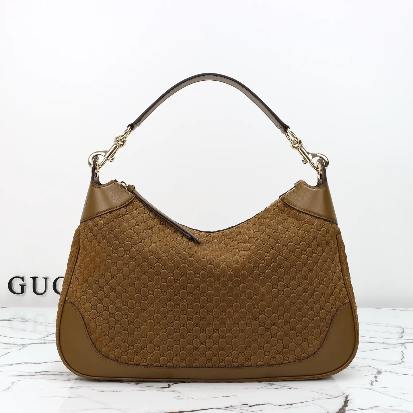 Gucci， Original leather, style 855251 brown frosted ruler