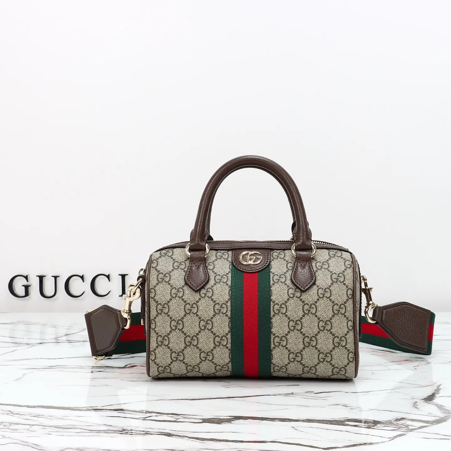 Gucci， Original leather, style 841294 Apricot coffee/webbing size: width