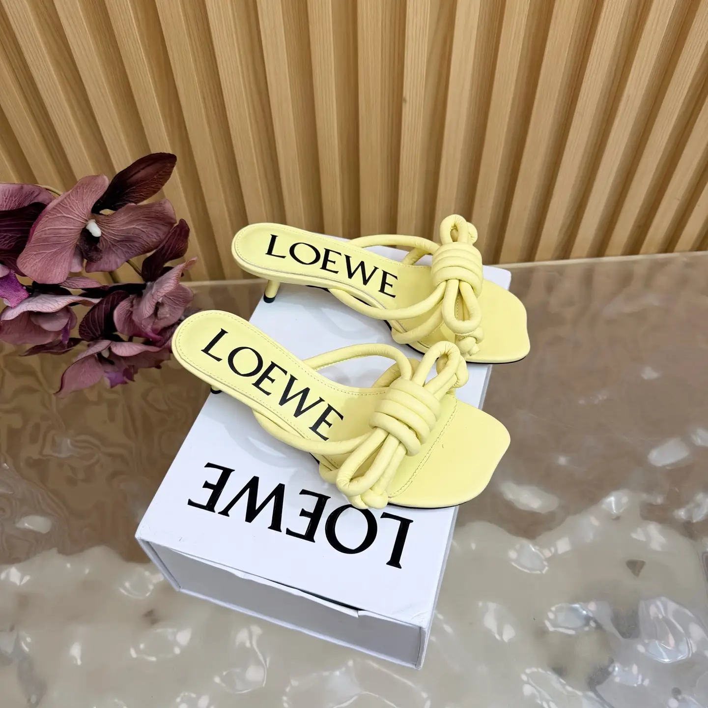 High version 2026 spring/summer new LOEWE, new Roewe mesh cat heel sandals