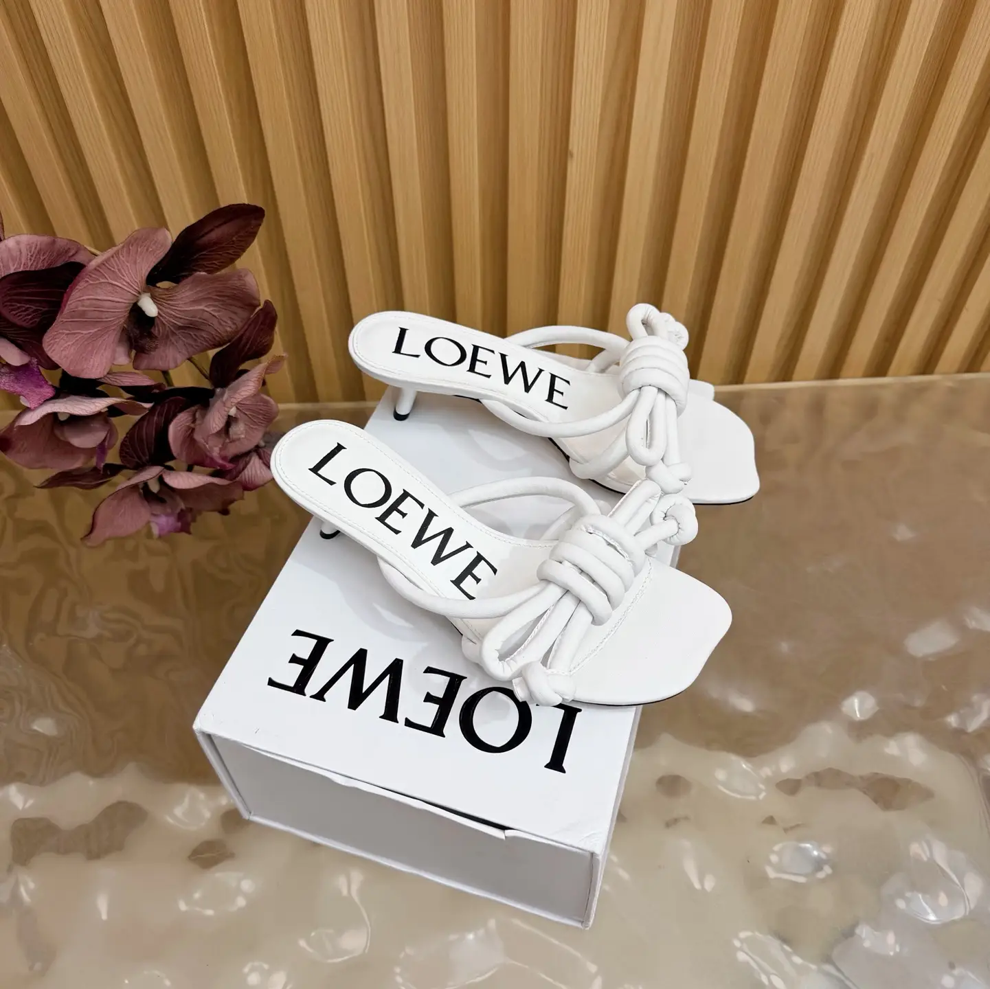 High version 2026 spring/summer new LOEWE, new Roewe mesh cat heel sandals