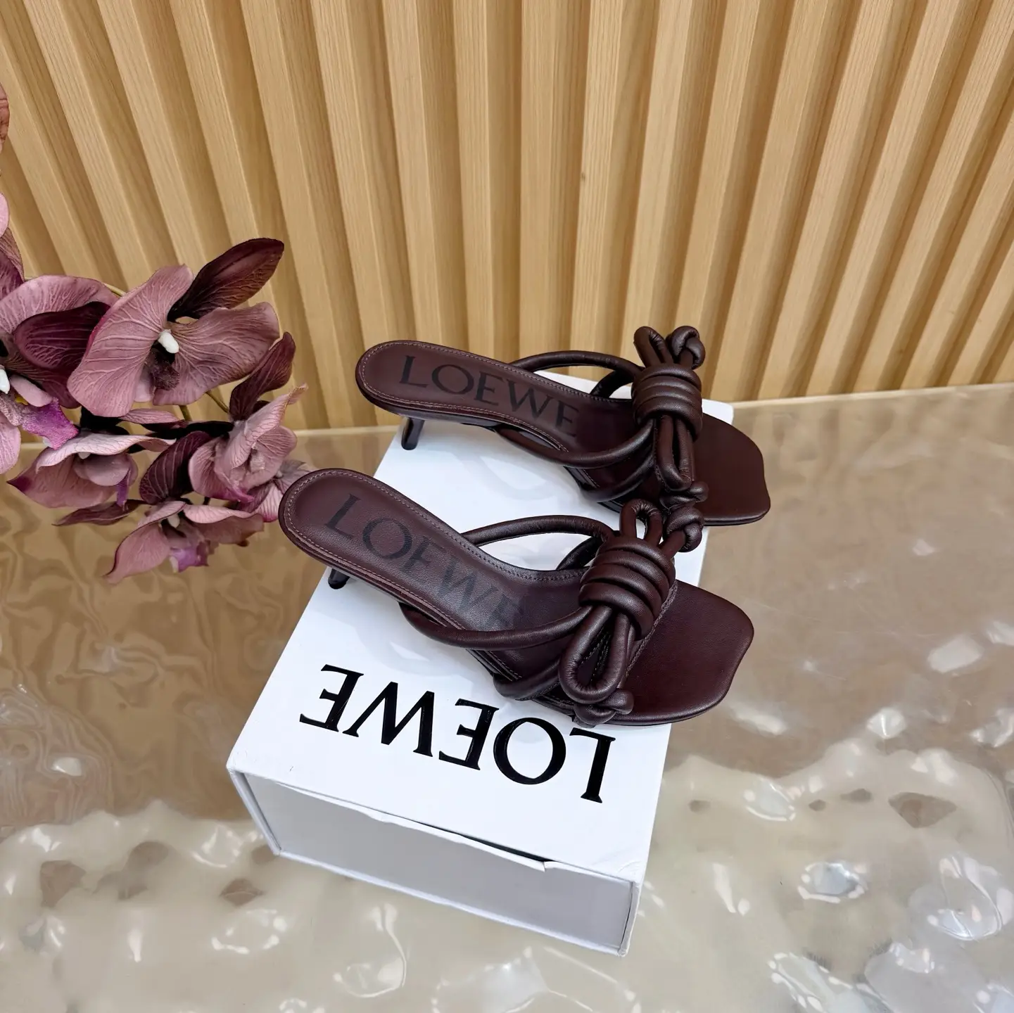 High version 2026 spring/summer new LOEWE, new Roewe mesh cat heel sandals