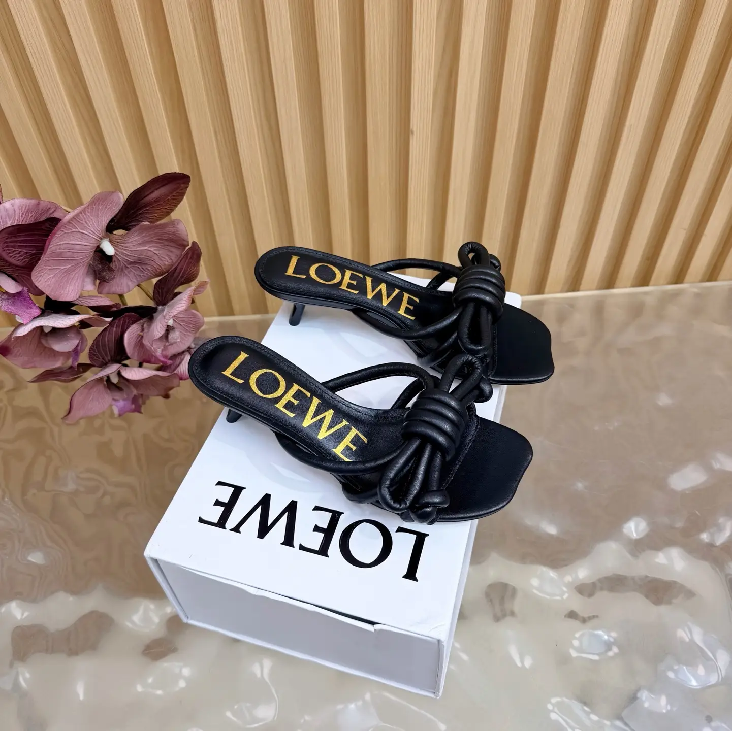 High version 2026 spring/summer new LOEWE, new Roewe mesh cat heel sandals