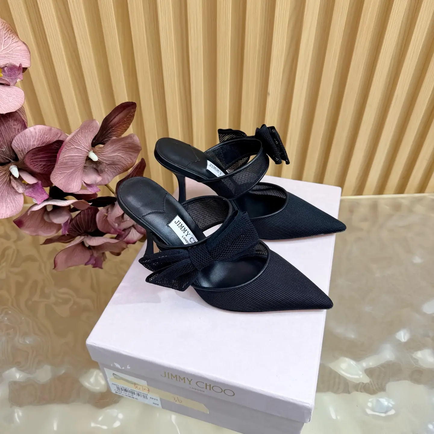 2026 new Jimmy Choo Muller high-heeled sandals JC Family Eternal Scripture